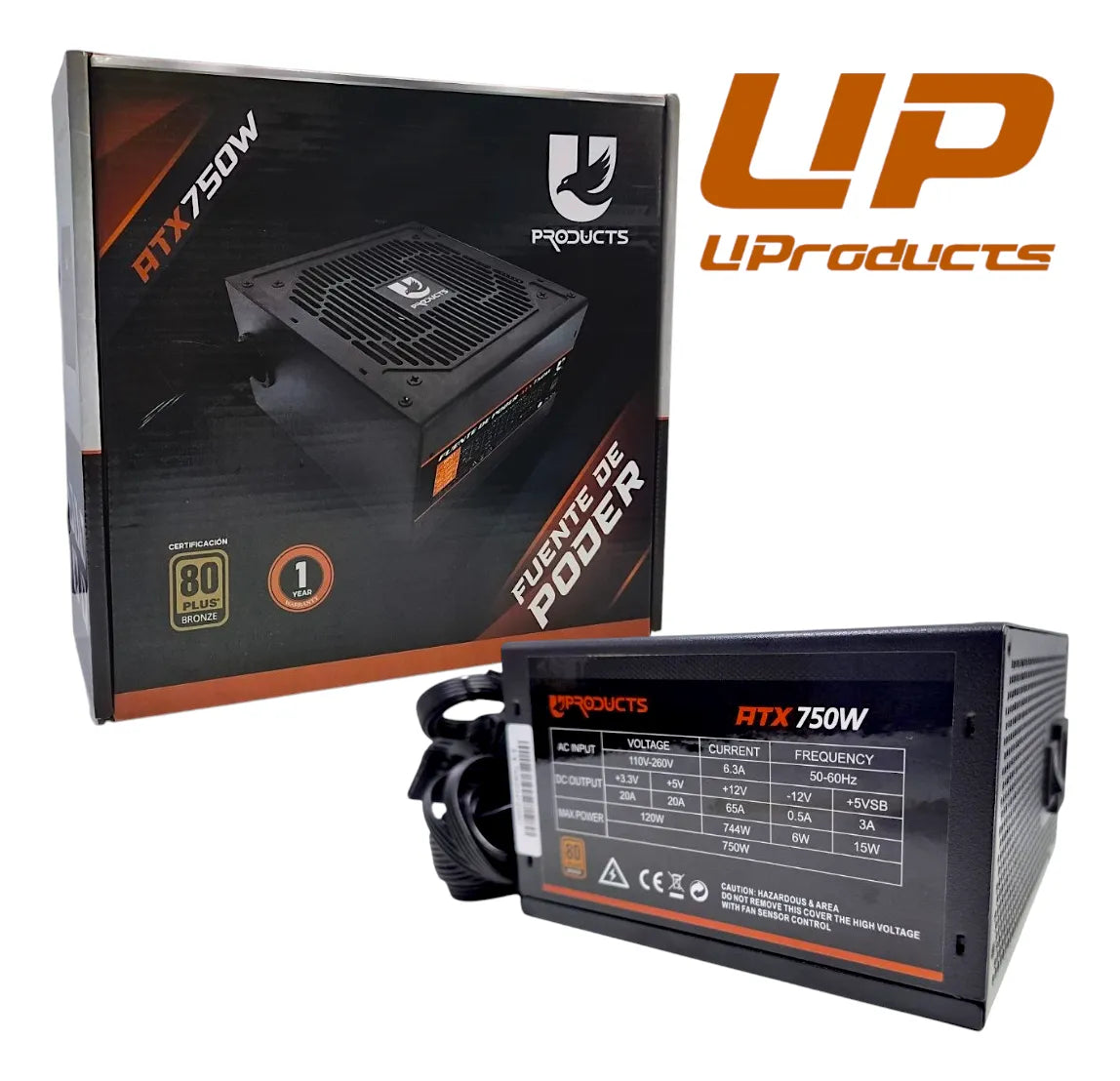 Fuente De Poder Certificada Atx 80+bronze 750w Up Products
