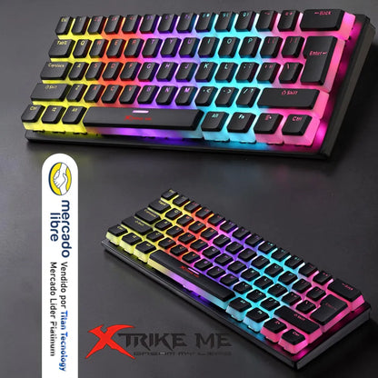 Teclado Mecánico Xtrikeme Gk-985p 61 Teclas Swicht Rojo 60% Negro