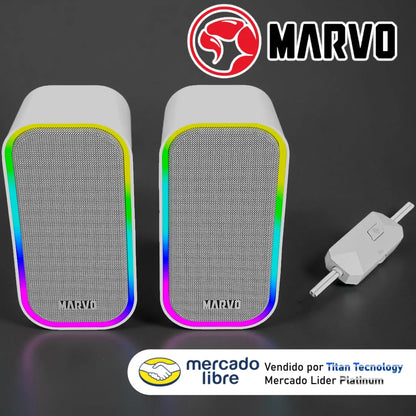 Parlantes Cornetas Gamer Marvo Havoc 20 Sg285 Rgb Stereo 6w