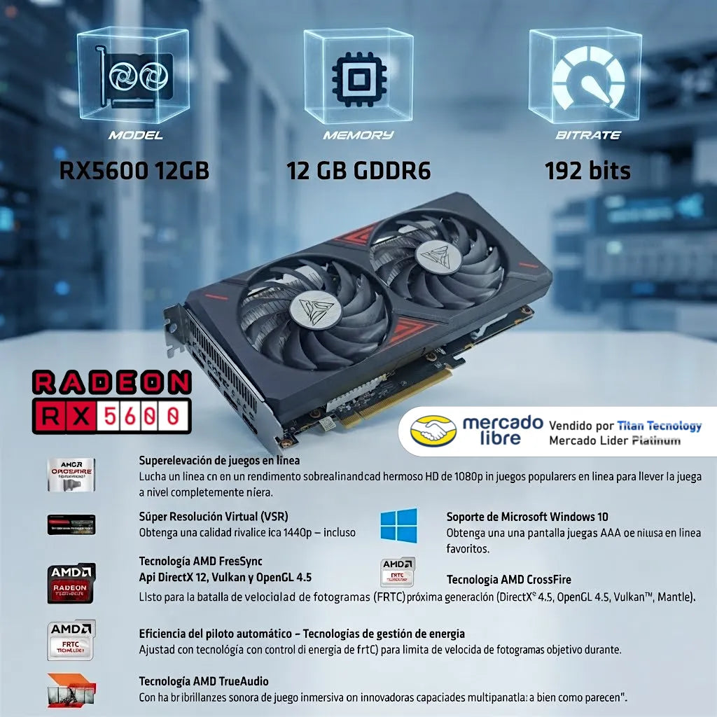 Tarjeta De Video Arktek Radeon Rx5600 12gb Gddr6 192bits