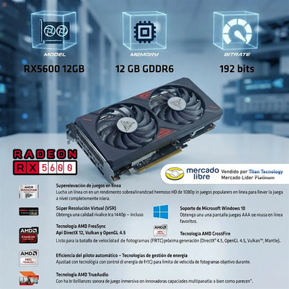 Tarjeta De Video Arktek Radeon Rx5600 12gb Gddr6 192bits