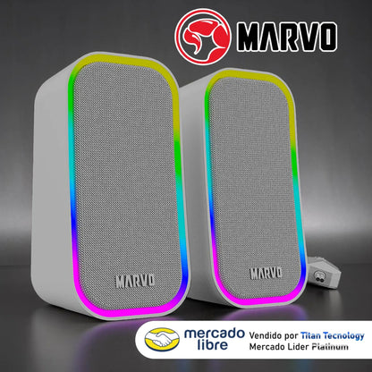 Parlantes Cornetas Gamer Marvo Havoc 20 Sg285 Rgb Stereo 6w
