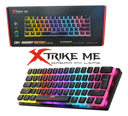 Teclado Mecánico Xtrikeme Gk-985p 61 Teclas Swicht Rojo 60% Negro