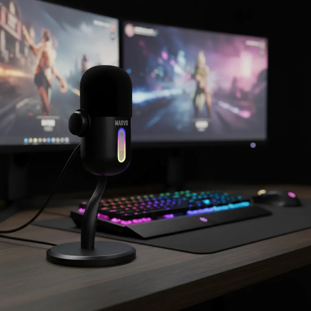 Micrófono Marvo Gamer Mic-08 Blast 50 Rgb Usb Condensador