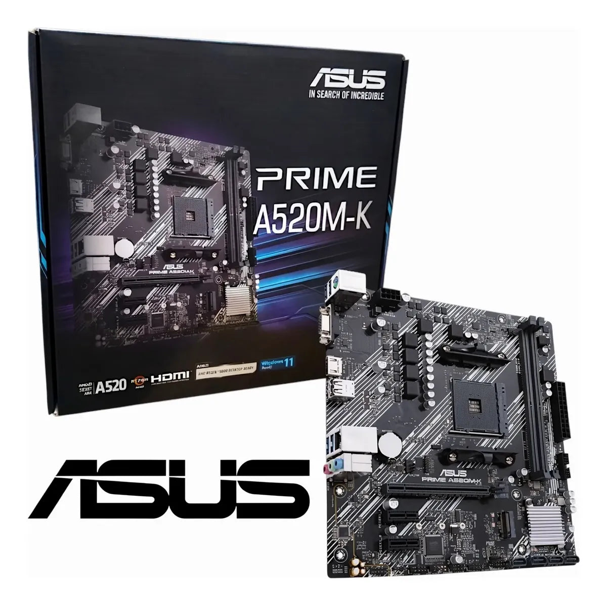Placa Madre Tarjeta Madre Asus Prime A520m-k M Atx Amd Ryzen Negro