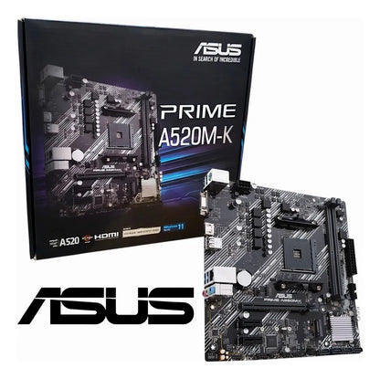 Placa Madre Tarjeta Madre Asus Prime A520m-k M Atx Amd Ryzen Negro