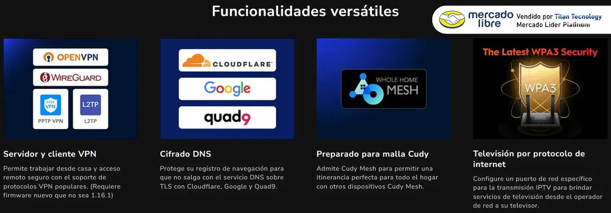Router Cudy Wifi 6 Ax3000 Mesh 3 Puertos Gigabit Wr3000