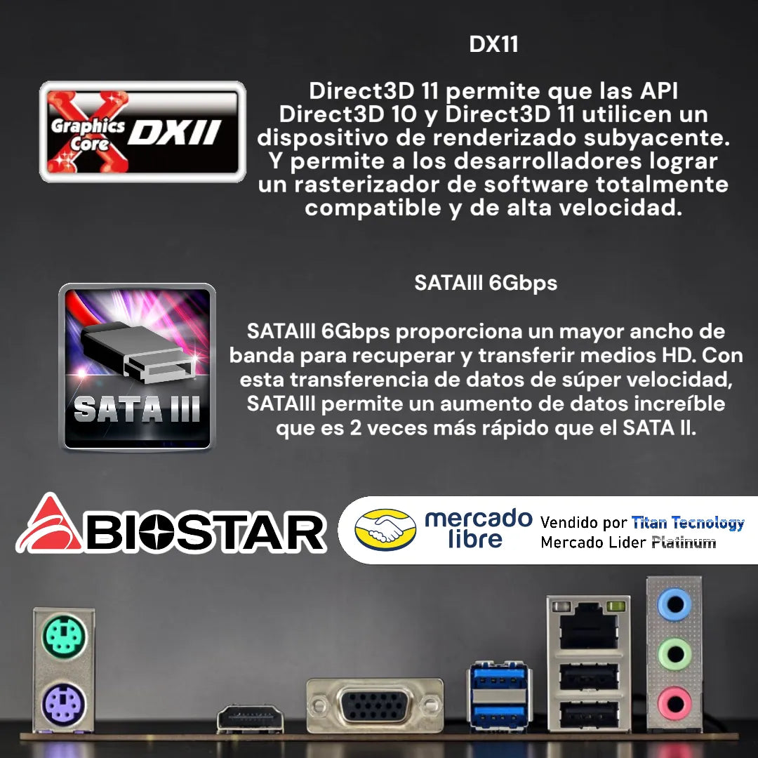 Tarjeta Madre Biostar H81mhv3 3.0 Hdmi Intel Lga 1150 Ddr3 Negro