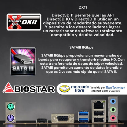 Tarjeta Madre Biostar H81mhv3 3.0 Hdmi Intel Lga 1150 Ddr3 Negro