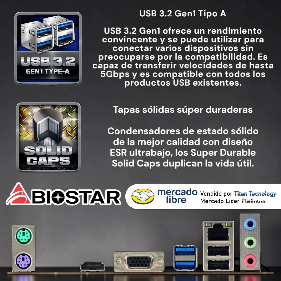 Tarjeta Madre Biostar H81mhv3 3.0 Hdmi Intel Lga 1150 Ddr3 Negro