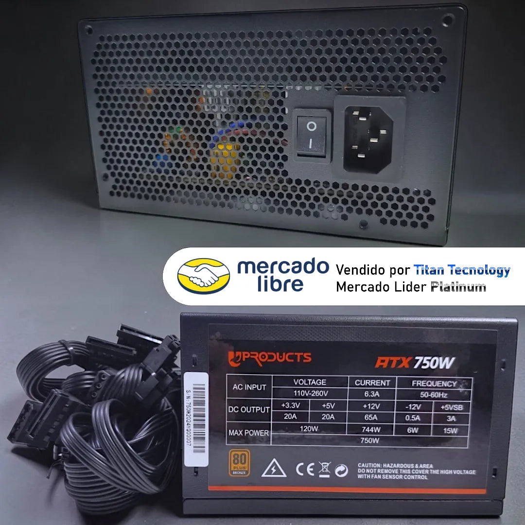 Fuente De Poder Certificada Atx 80+bronze 750w Up Products