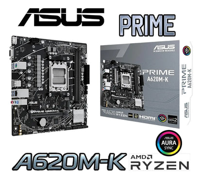 Tarjeta Madre Asus Prime A620m-k Am5 Ddr5 Pci 4.0 Ryzen 7000 Negro
