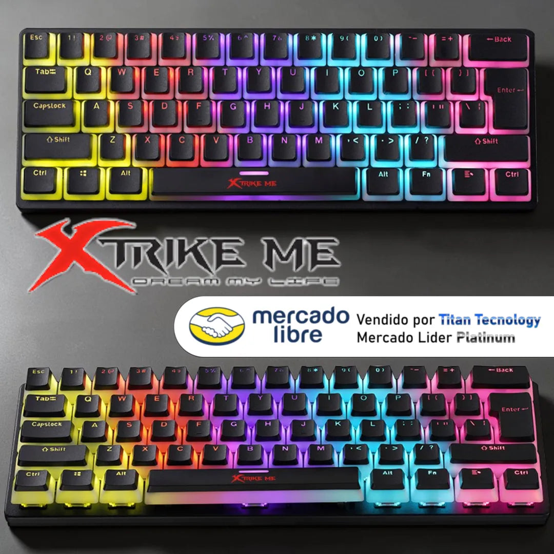 Teclado Mecánico Xtrikeme Gk-985p 61 Teclas Swicht Rojo 60% Negro
