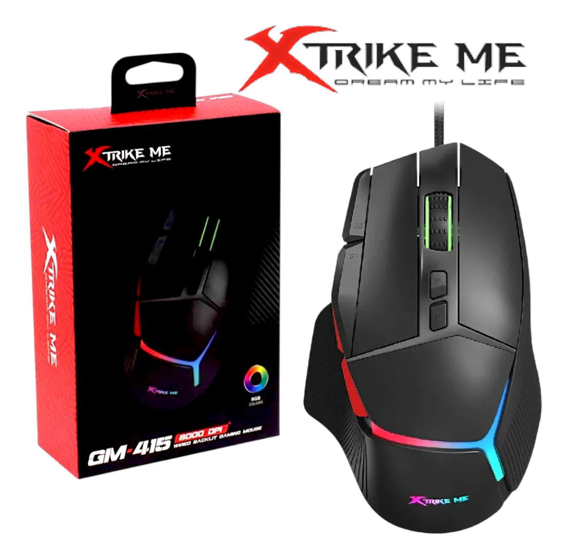 Mouse Xtrike Me Gm-415 Ultraligero 58g 8000 Dpi Rgb Gamer Negro