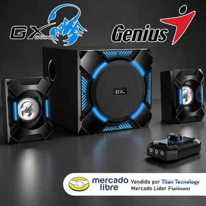 Corneta Pc Genius Sw-g2.1 1200 Gx Gaming 36w Rms Subwoofer Negro