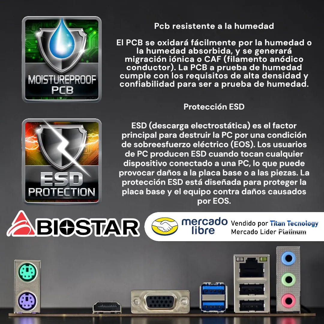 Tarjeta Madre Biostar H81mhv3 3.0 Hdmi Intel Lga 1150 Ddr3 Negro