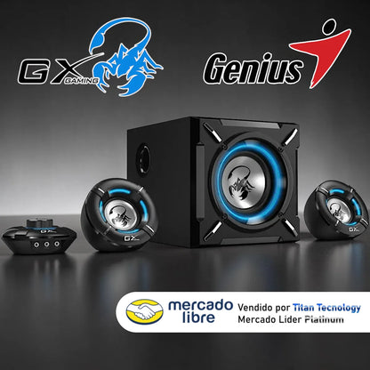 Corneta Pc Genius Sw-g2.1 1000 Gx Gaming 26w Rms Subwoofer Negro
