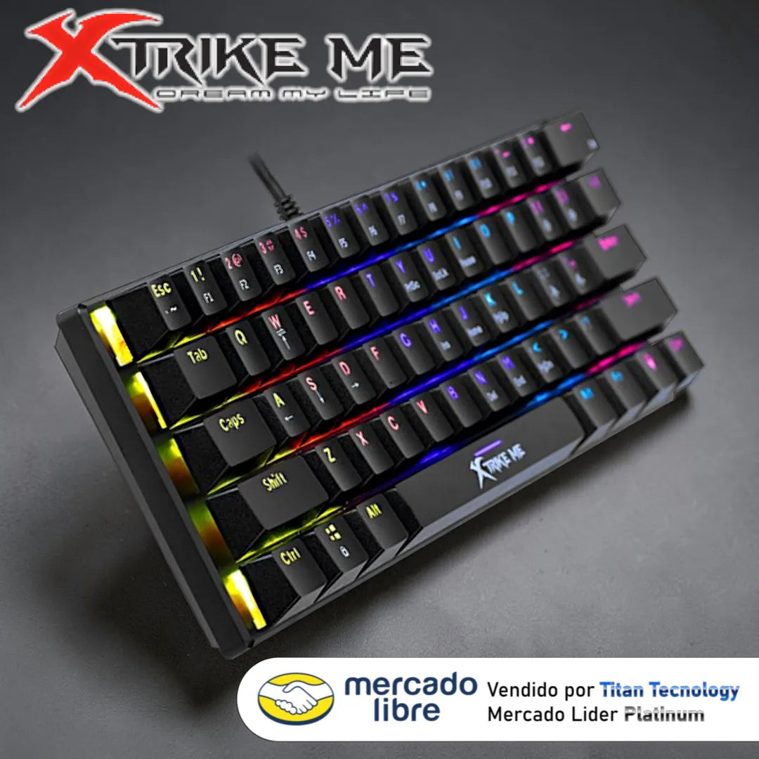 Teclado Mecánico Xtrike Me Gk-916 61 Teclas Swicht Rojo 60% Negro Inglés Internacional