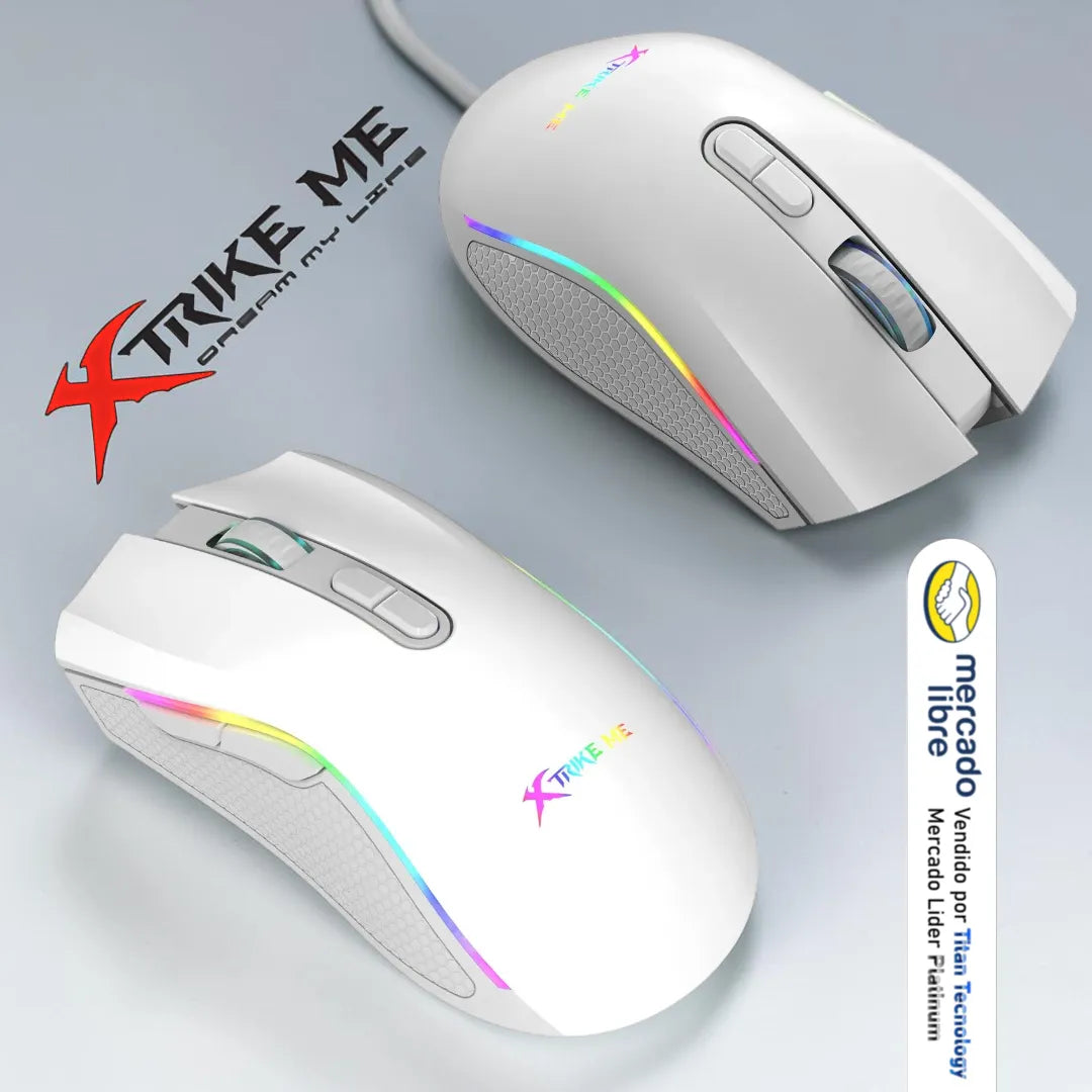 Mouse Xtrike Me Gm-314 7200 Dpi Rgb Gamer Blanco