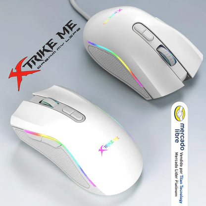 Mouse Xtrike Me Gm-314 7200 Dpi Rgb Gamer Blanco