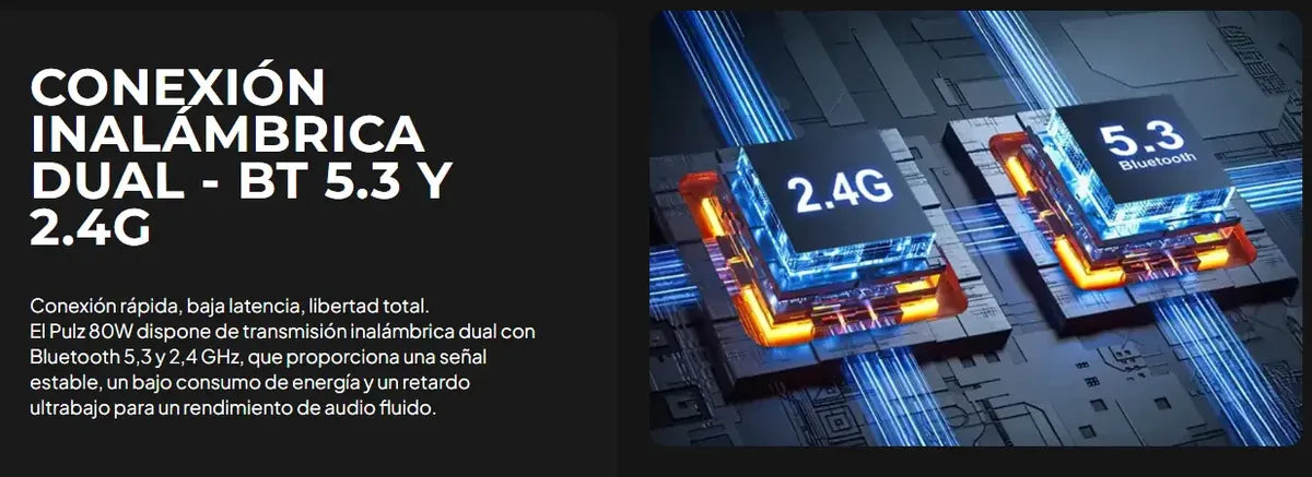 Audífono Marvo Pulz 80w Hg9084w Gaming Inalámbrico Rgb Tri Negro