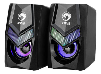 Corneta De Computadora Pc Laptop Marvo Sg-118 Rgb Gaming Negro