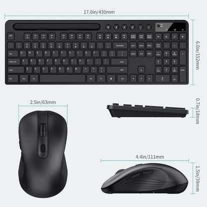 Combo Teclado Y Mouse Inalámbrico Marvo Kc411w Silencioso Negro
