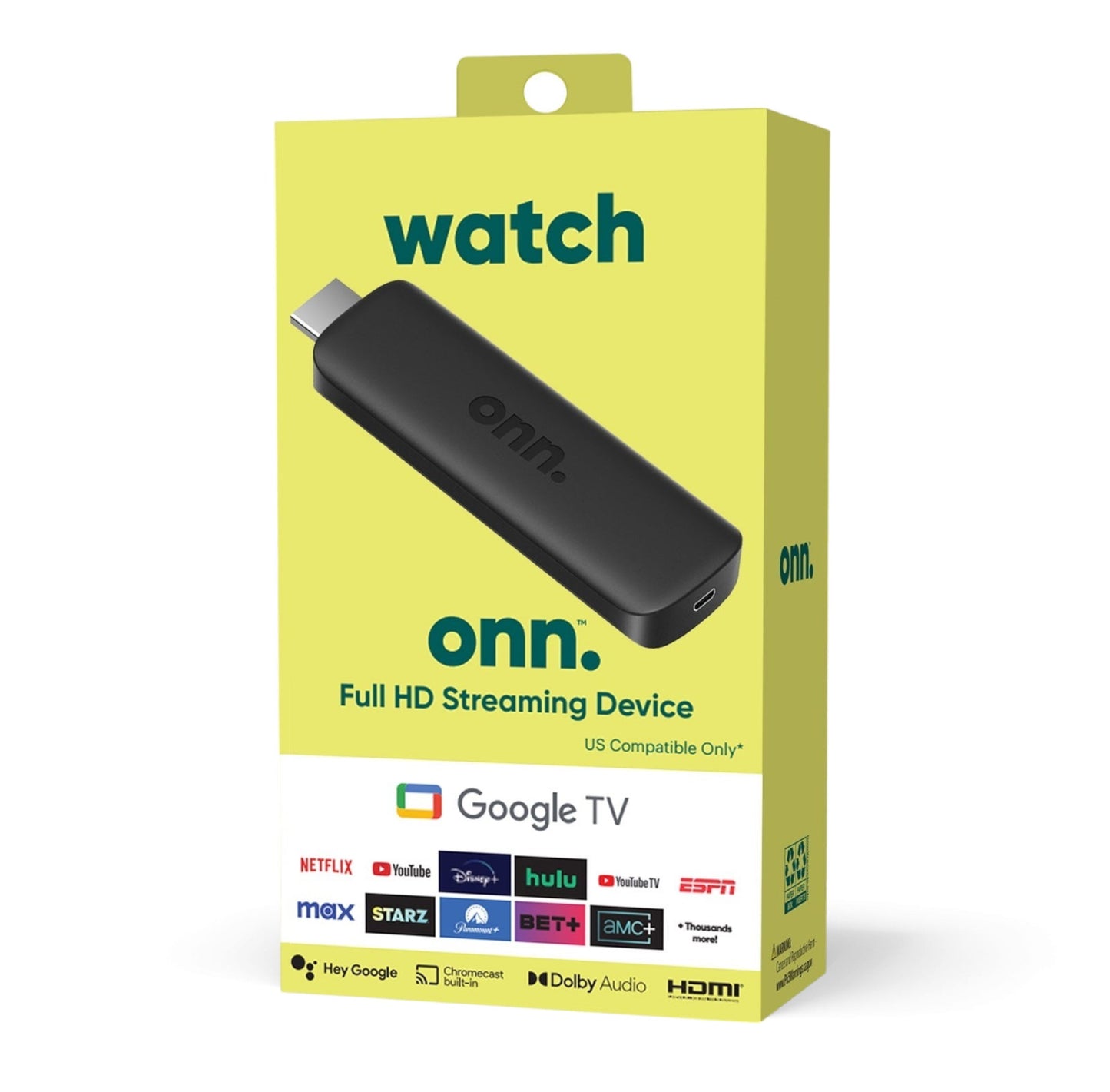 Watch Onn HD 2K Google Tv Stick Android Streaming 1.5GB Ram / GB Rom