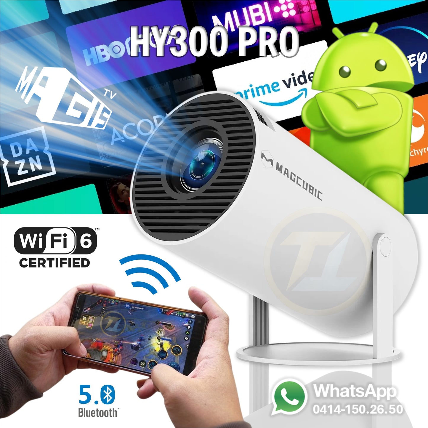 Mini Proyector Magcubic Pro 4k Android 11 + Wifi 6 + Bt 5.0 + 3 Obsequios