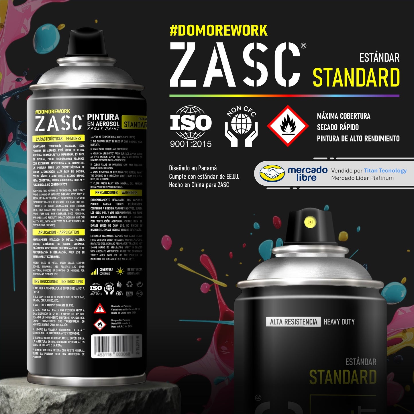 Pintura En Spray / Aerosol Zasc Colores Estándar 400ml