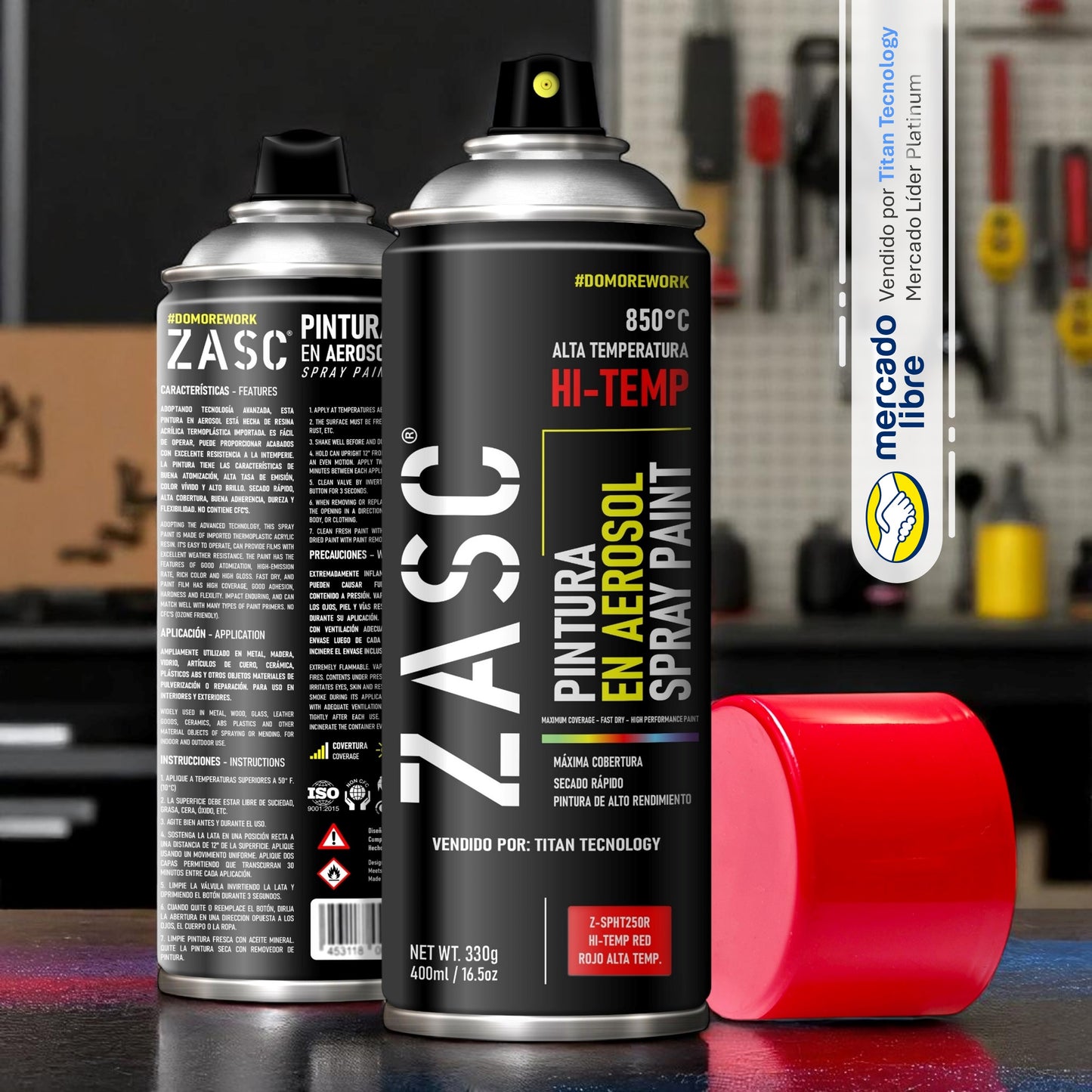 Pintura En Spray / Aerosol Zasc de Alta Temperatura 400ml