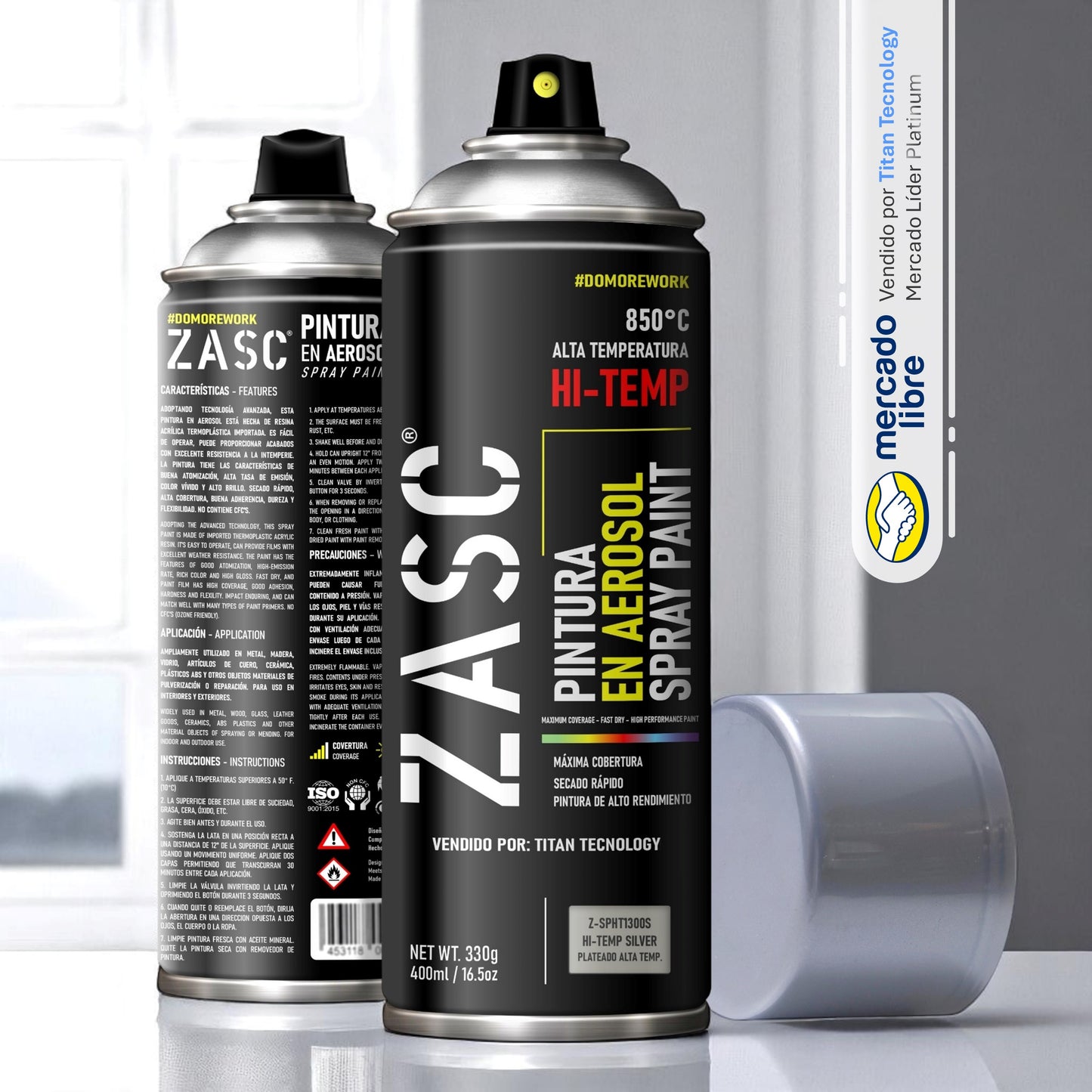 Pintura En Spray / Aerosol Zasc de Alta Temperatura 400ml