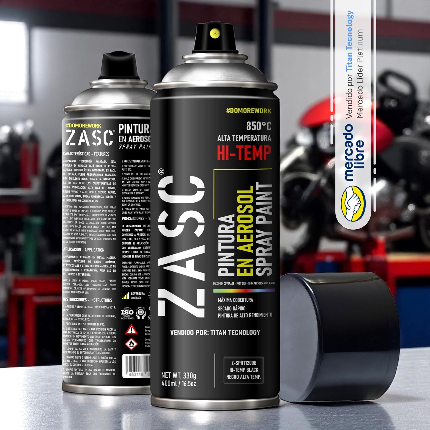 Pintura En Spray / Aerosol Zasc de Alta Temperatura 400ml